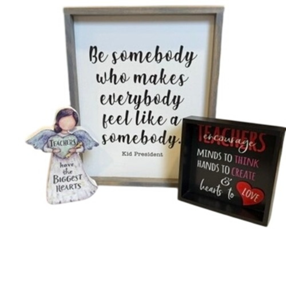 Teacher Gifts Signs‎ Decor Set Inspirational Sign Gift Classroom Decor EOY